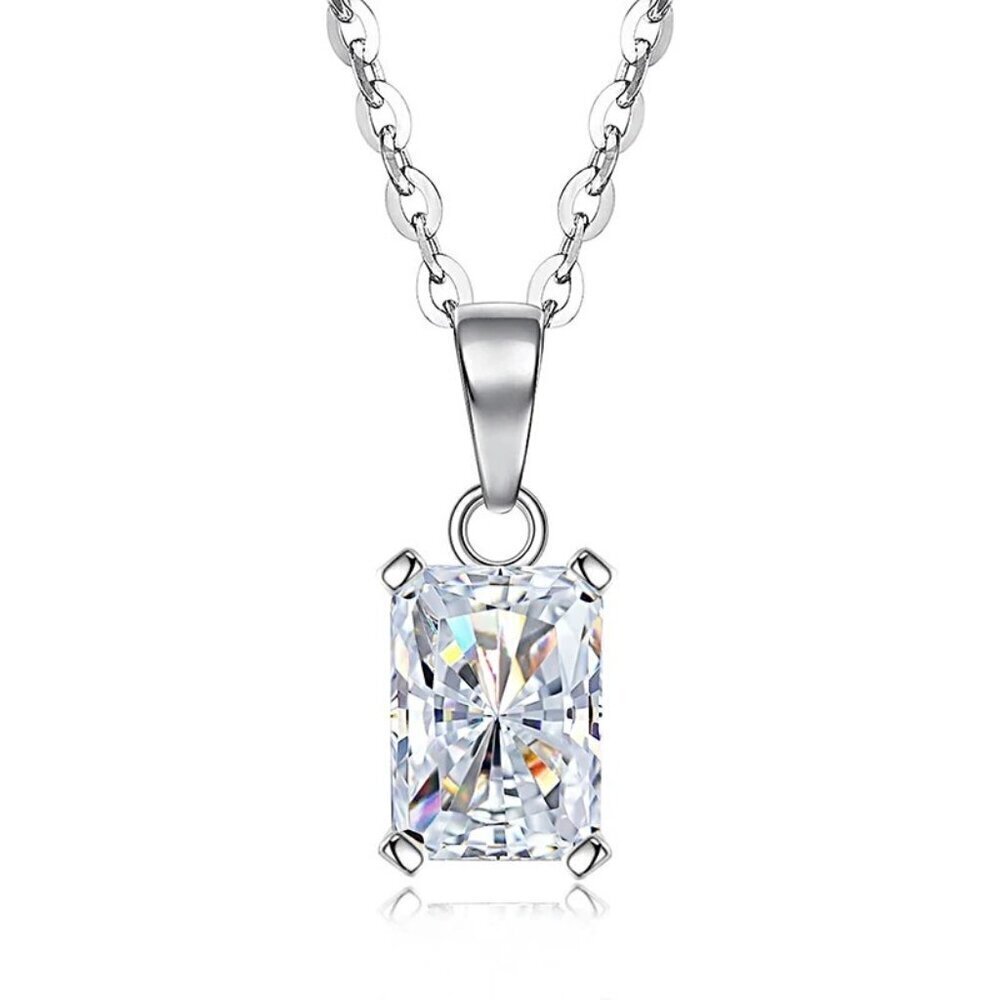 Certified 1ct. t.w.  Moissanite  Emerald cut  necklace